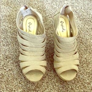 Tan wedges-only worn twice
